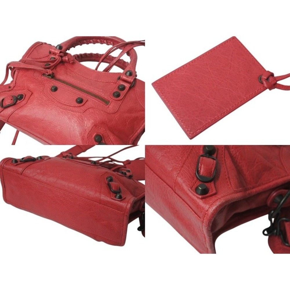 BALENCIAGA Classic City Handbag Red Leather Shoulder Bag - Picture 6 of 9
